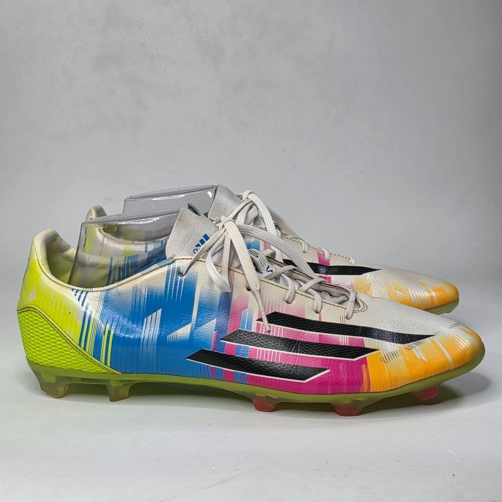 Adidas F50 Adizero Messi FG Soccer Cleats Men's Size 11 Boots White Multi F32729